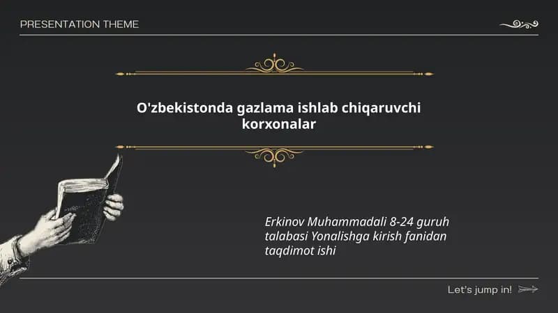 O'zbekistonda gazlama ishlab chiqaruvchi korxonalar
