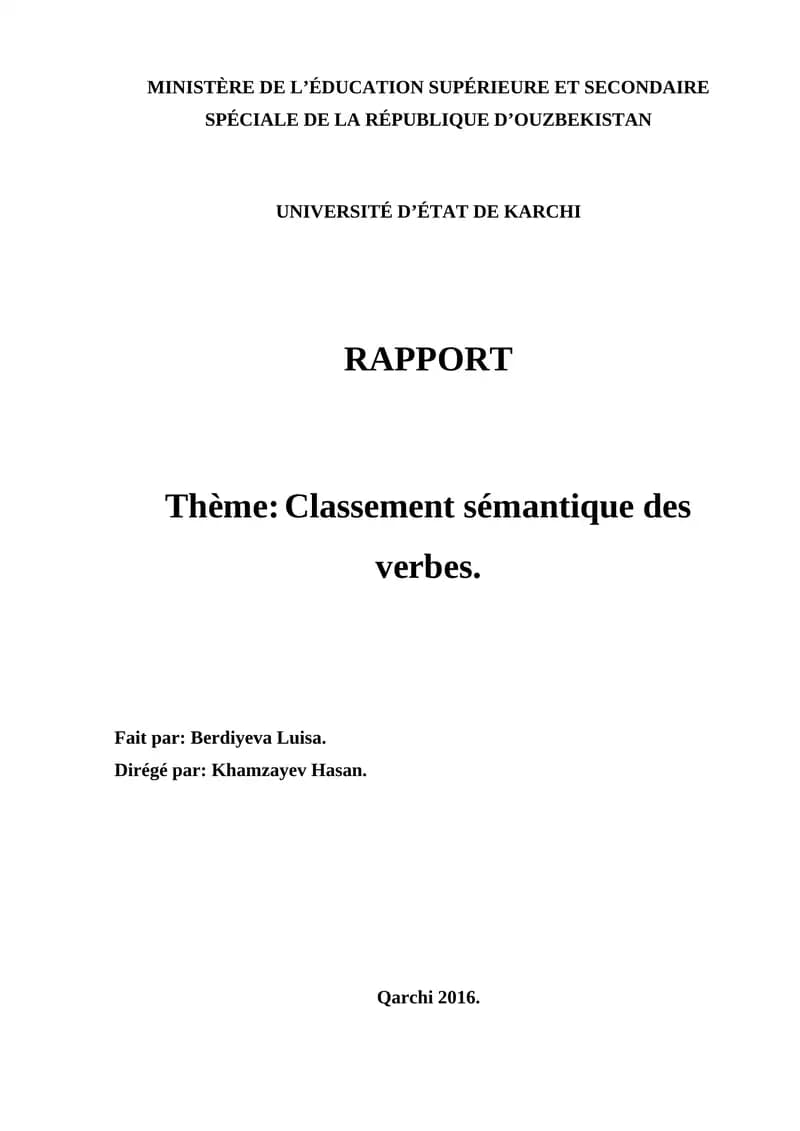 Classement sémantique des verbes