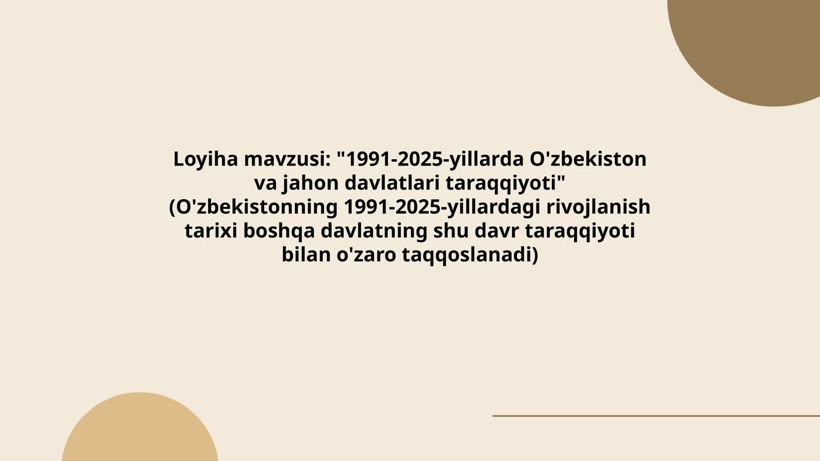 1991-2025-yillarda O'zbekiston va jahon davlatlari taraqqiyoti