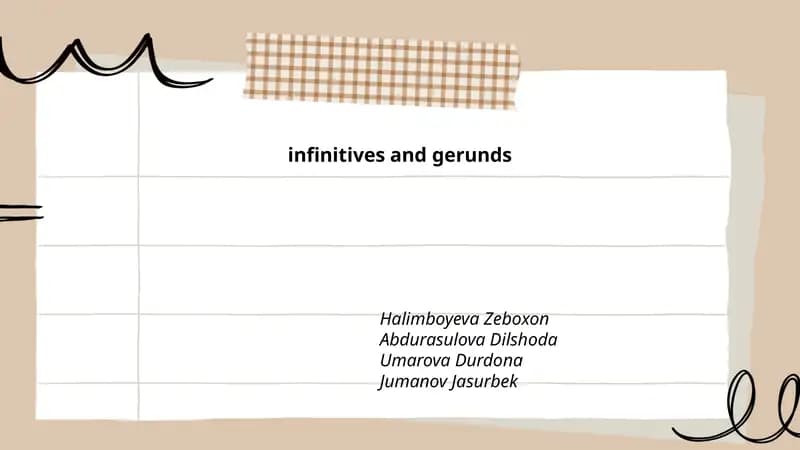 Infinitives and Gerunds
