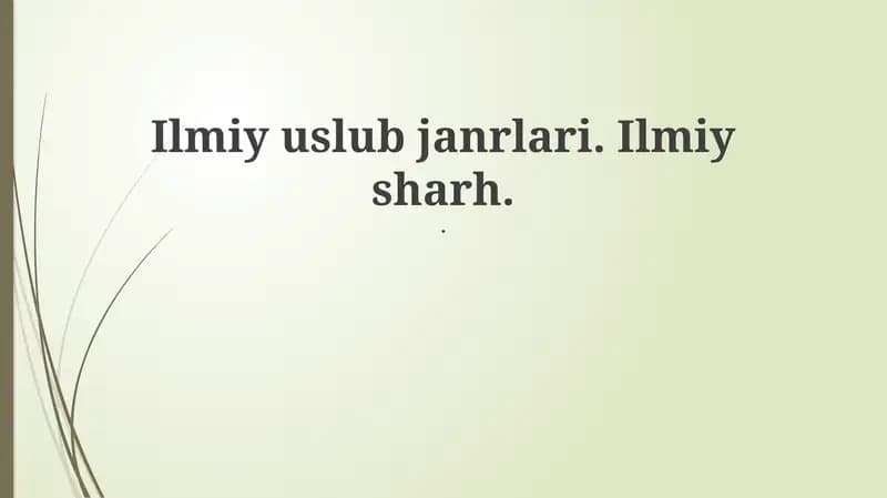 Ilmiy uslub janrlari