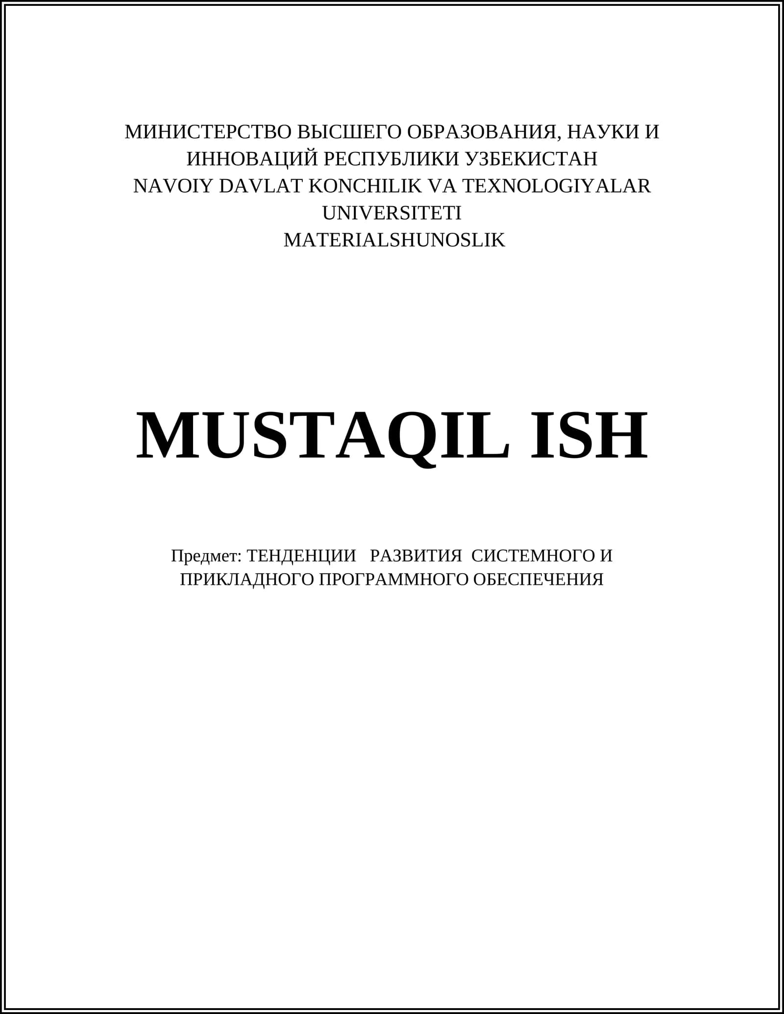 MATERIALSHUNOSLIK MUSTAQIL ISH