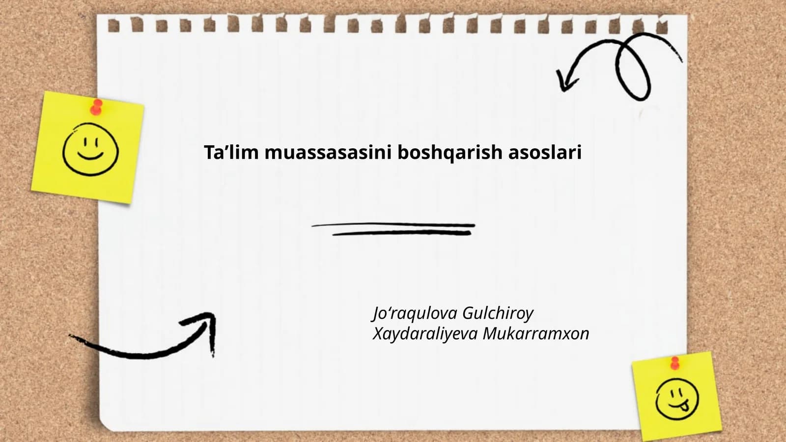 Ta’lim muassasasini boshqarish asoslari