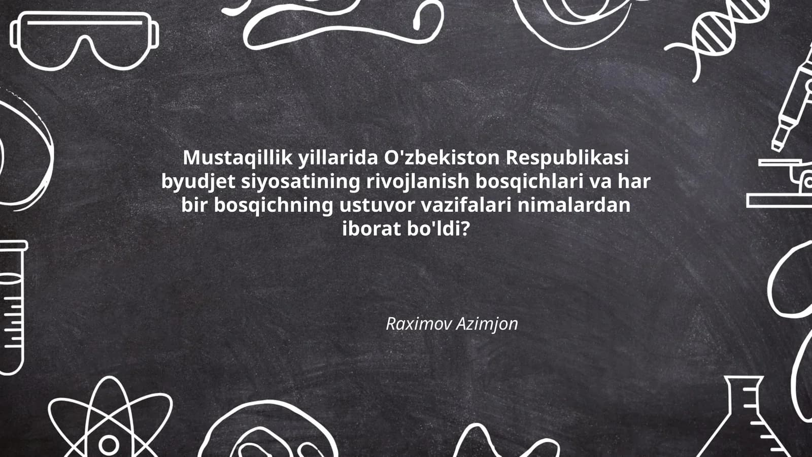 Mustaqillik Yillarida O'zbekiston Respublikasi Byudjet Siyosati