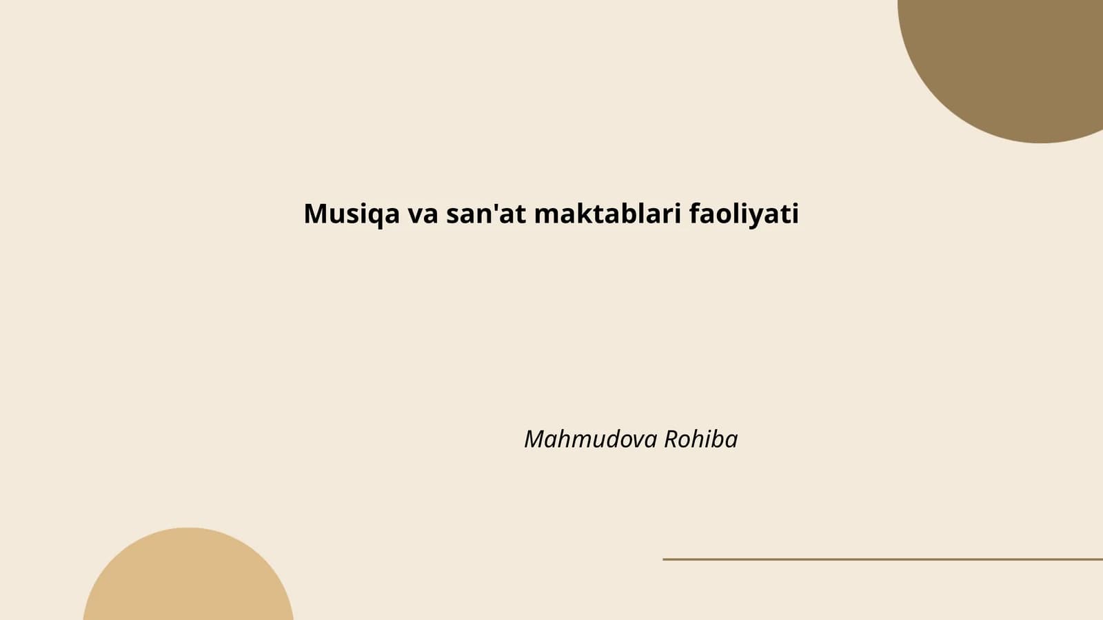 Musiqa va san'at maktablari faoliyati