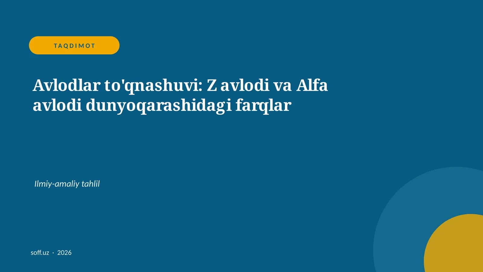 Avlodlar to'qnashuvi: Z avlodi va Alfa avlodi dunyoqarashidagi farqlar