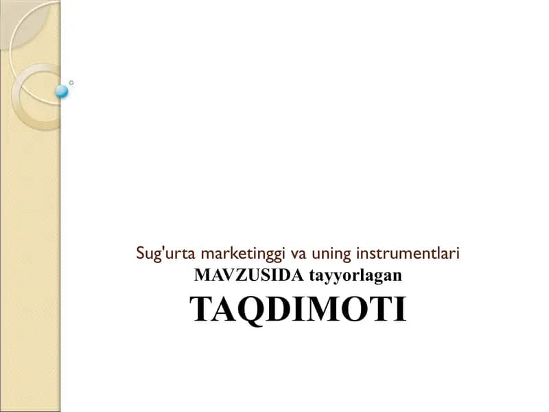 Sug'urta marketinggi va uning instrumentlari
