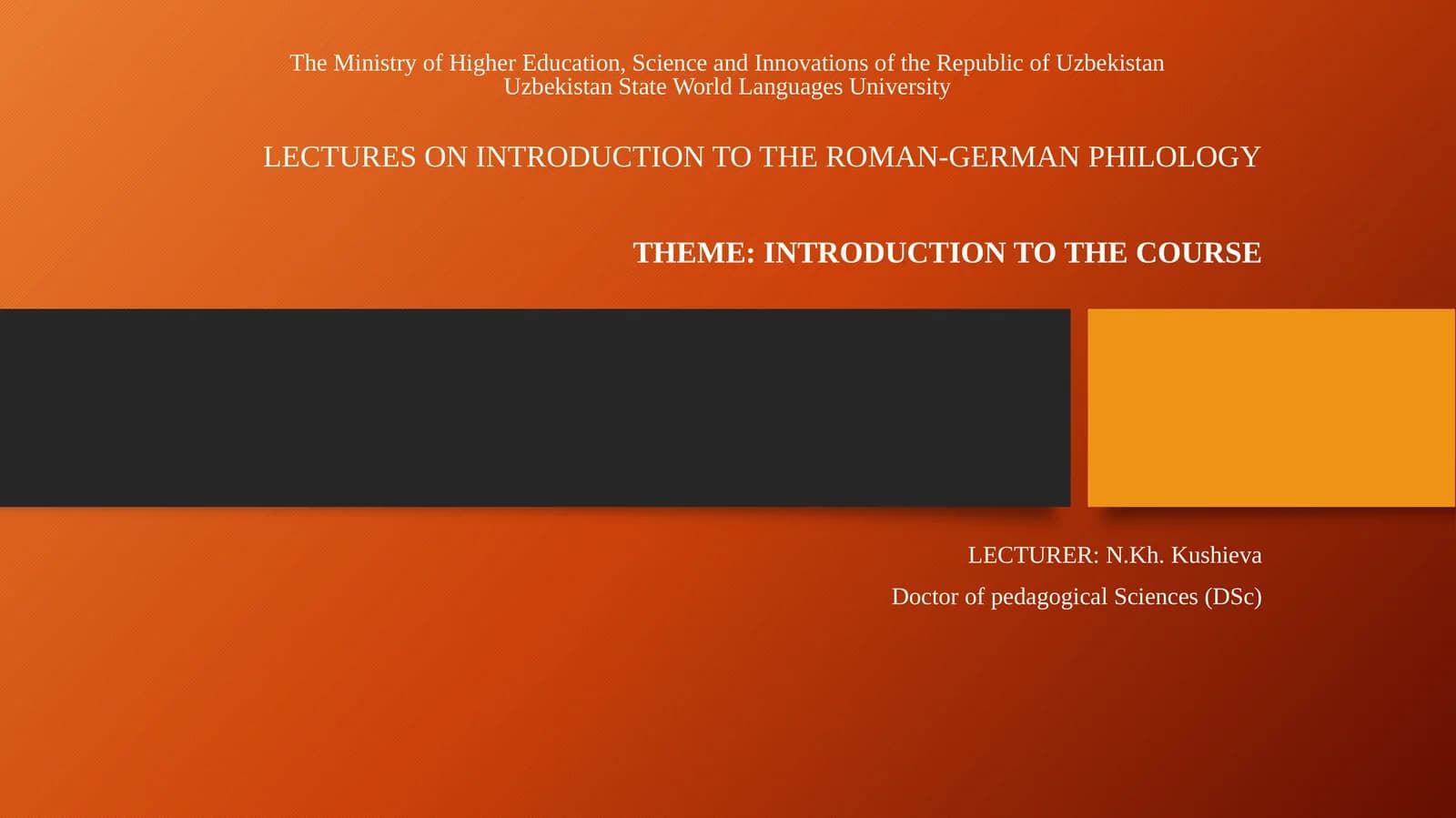 LECTURES ON INTRODUCTION TO THE ROMAN-GERMAN PHILOLOGY