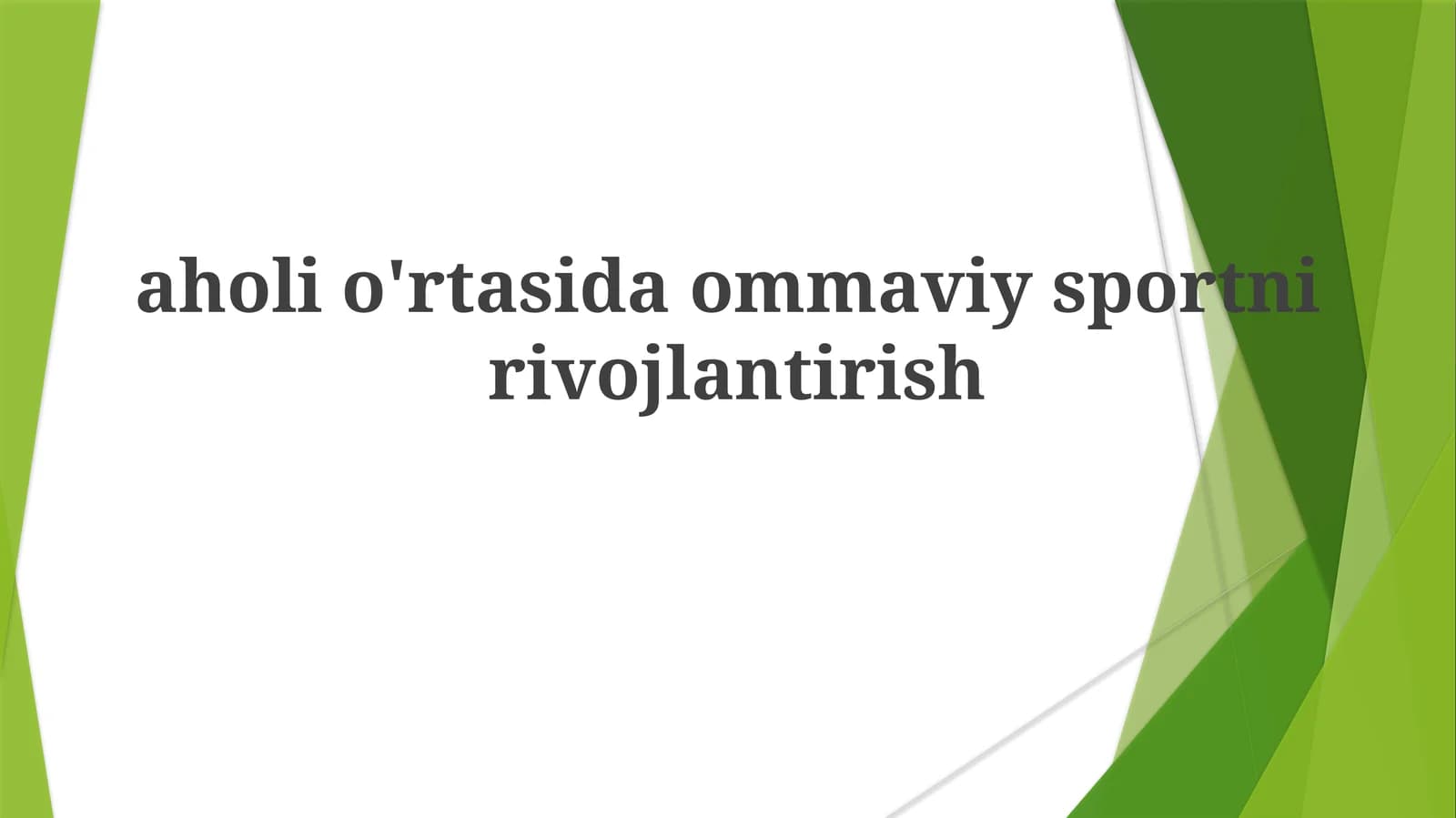 Ommaviy sportni rivojlantirish bo'yicha strategik reja