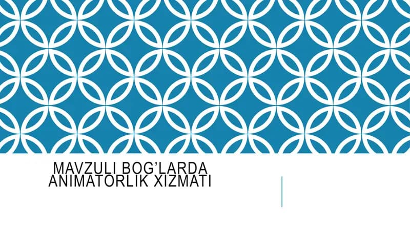 Mavzuli bog’larda animatorlik xizmati