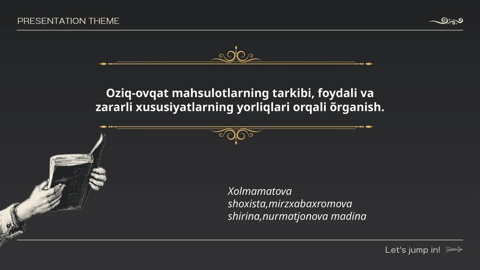 Oziq-ovqat mahsulotlarning tarkibi