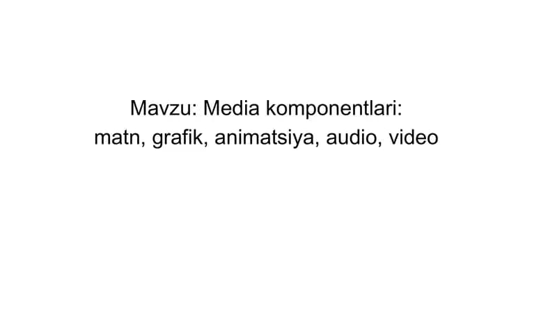 Media komponentlari
