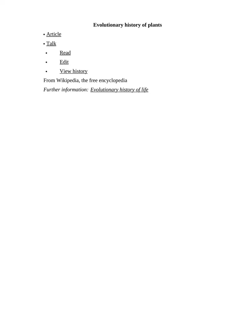 Evolutionary history of plants