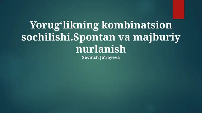 Yorug'likning kombinatsion sochilishi