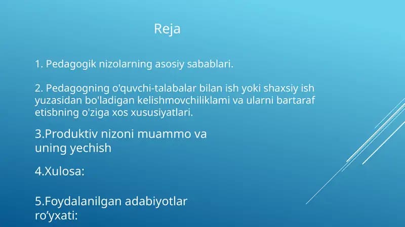 Pedagogik faoliyatdagi nizolar va ularning oldini olish usullari