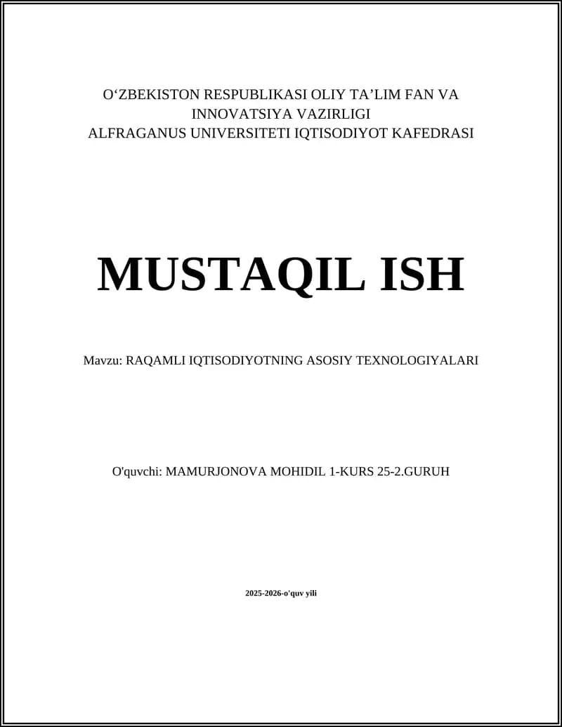 Sun'iy intellekt va mashinani o'rganish texnologiyalari