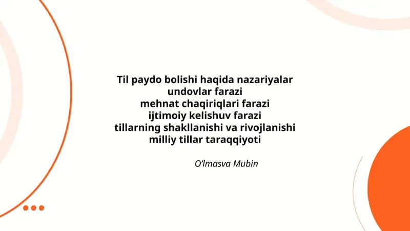 Til paydo bolishi haqida nazariyalar