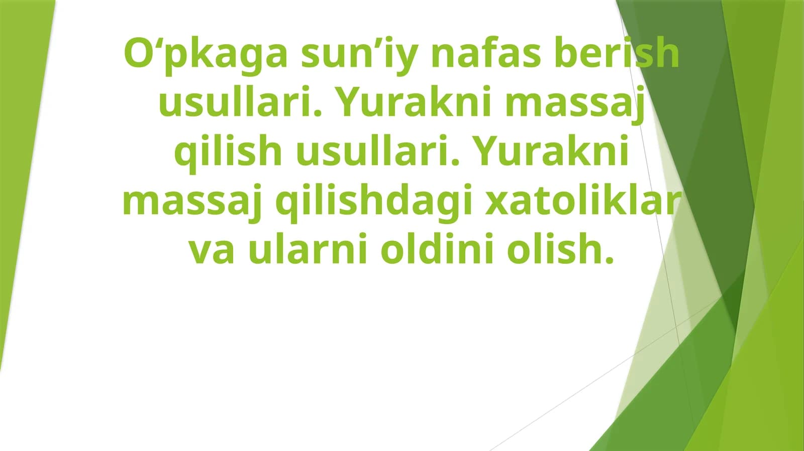 Yurakning bevosi tomiridagi xatoliklar va ularni oldini olish