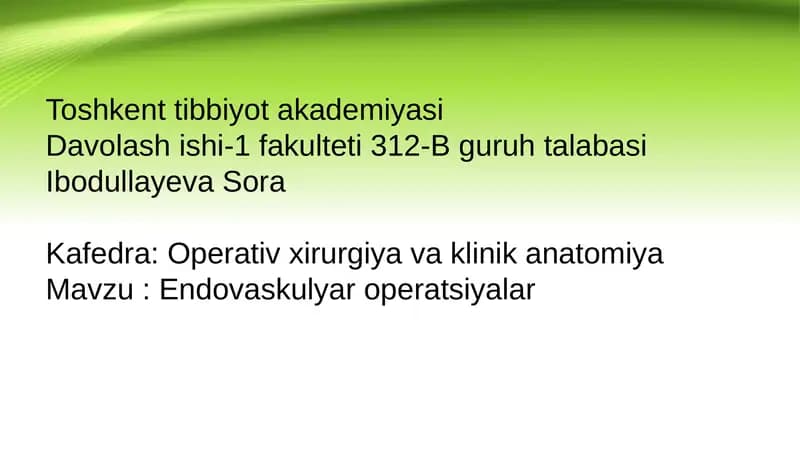 Endovaskulyar jarrohlik