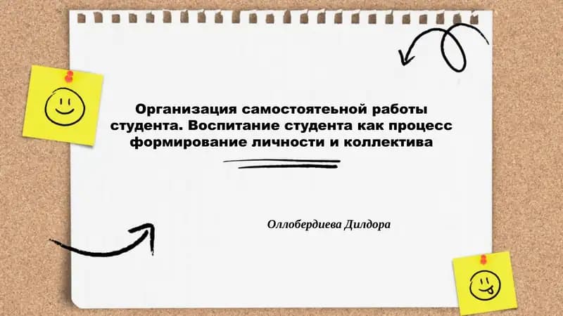 Организация самостоятельной работы студента