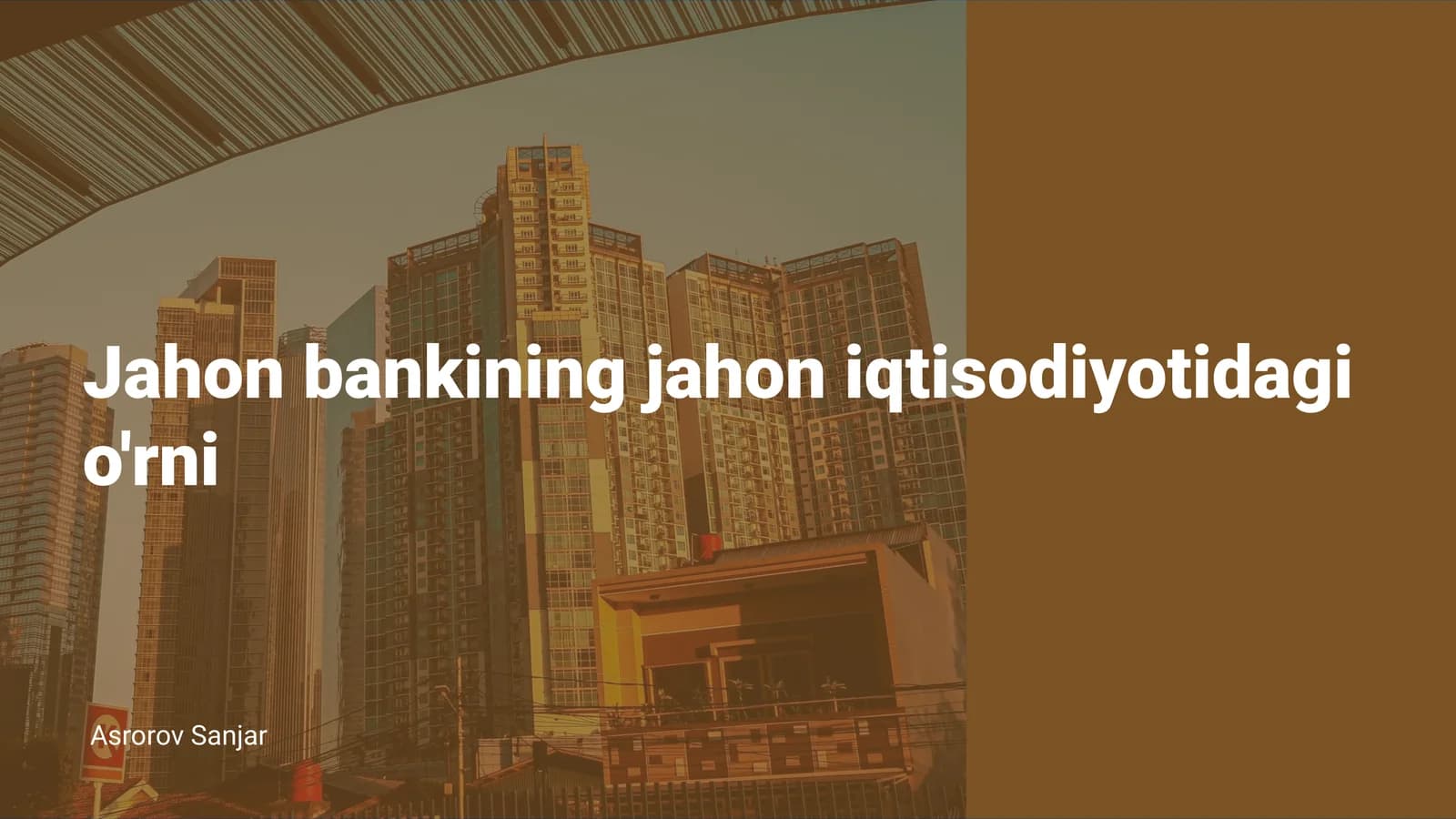 Jahon bankining jahon iqtisodiyotidagi o'rni