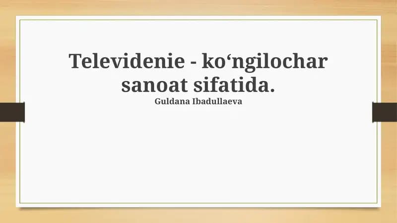 Televideniyening tarixi va rivojlanishi
