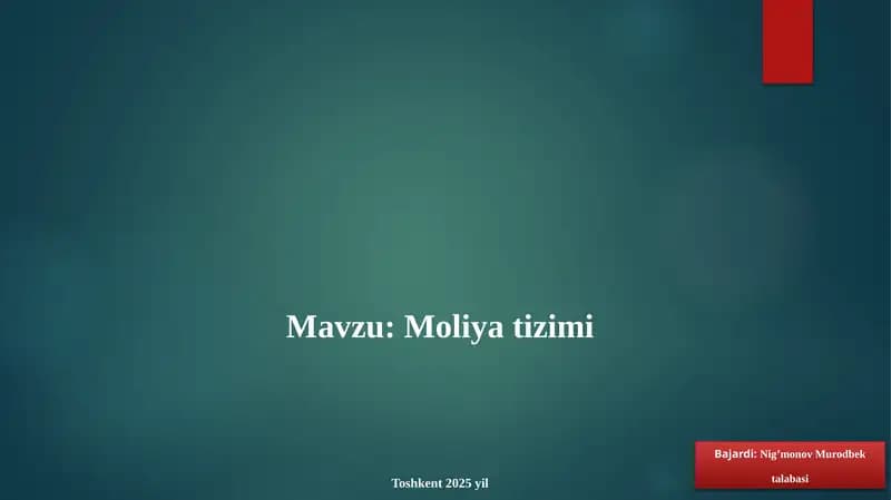 Moliya tizimi