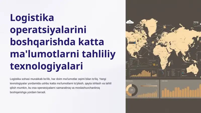 Logistika operatsiyalarini boshqarishda katta ma'lumotlarni tahliliy texnologiyalari