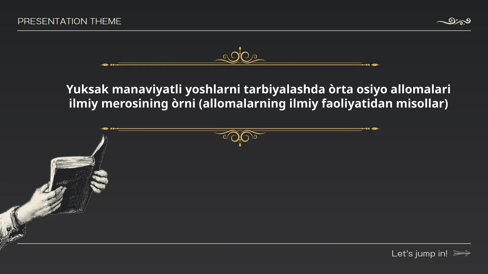 Al-Farobiy ilmiy merosi: axloq va siyosiy-falsafa ta'limoti orqali yuksak ma'naviyatli yoshlarni tarbiyalash (misollar)