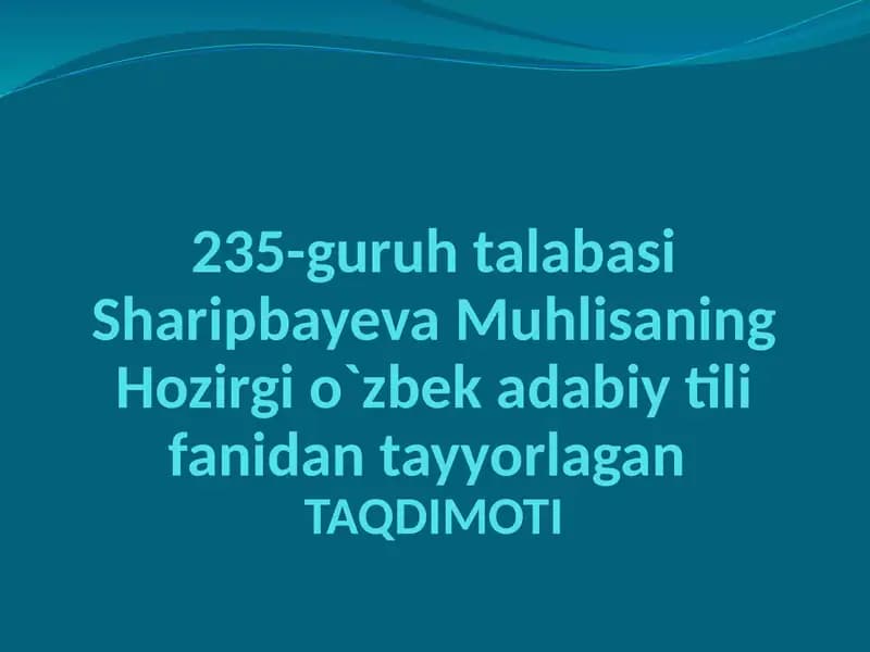 Ikkinchi darajali bo`laklar