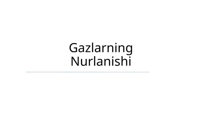 Gazlarning Nurlanishi
