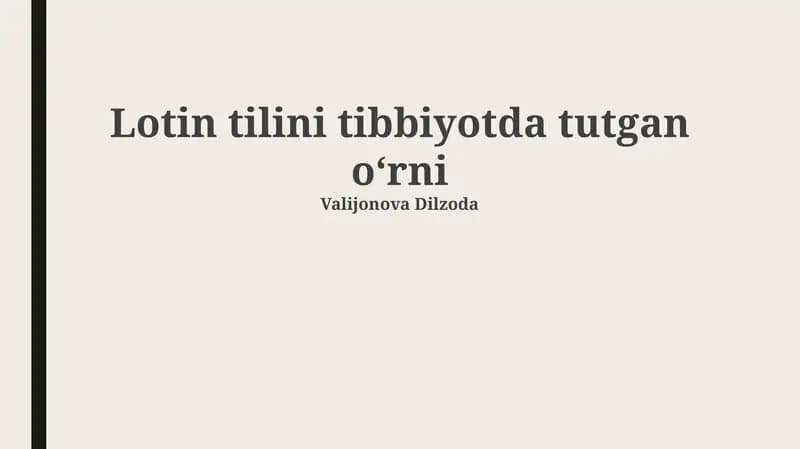 Anatomiya va fiziologiya sohasidagi lotincha atamalar