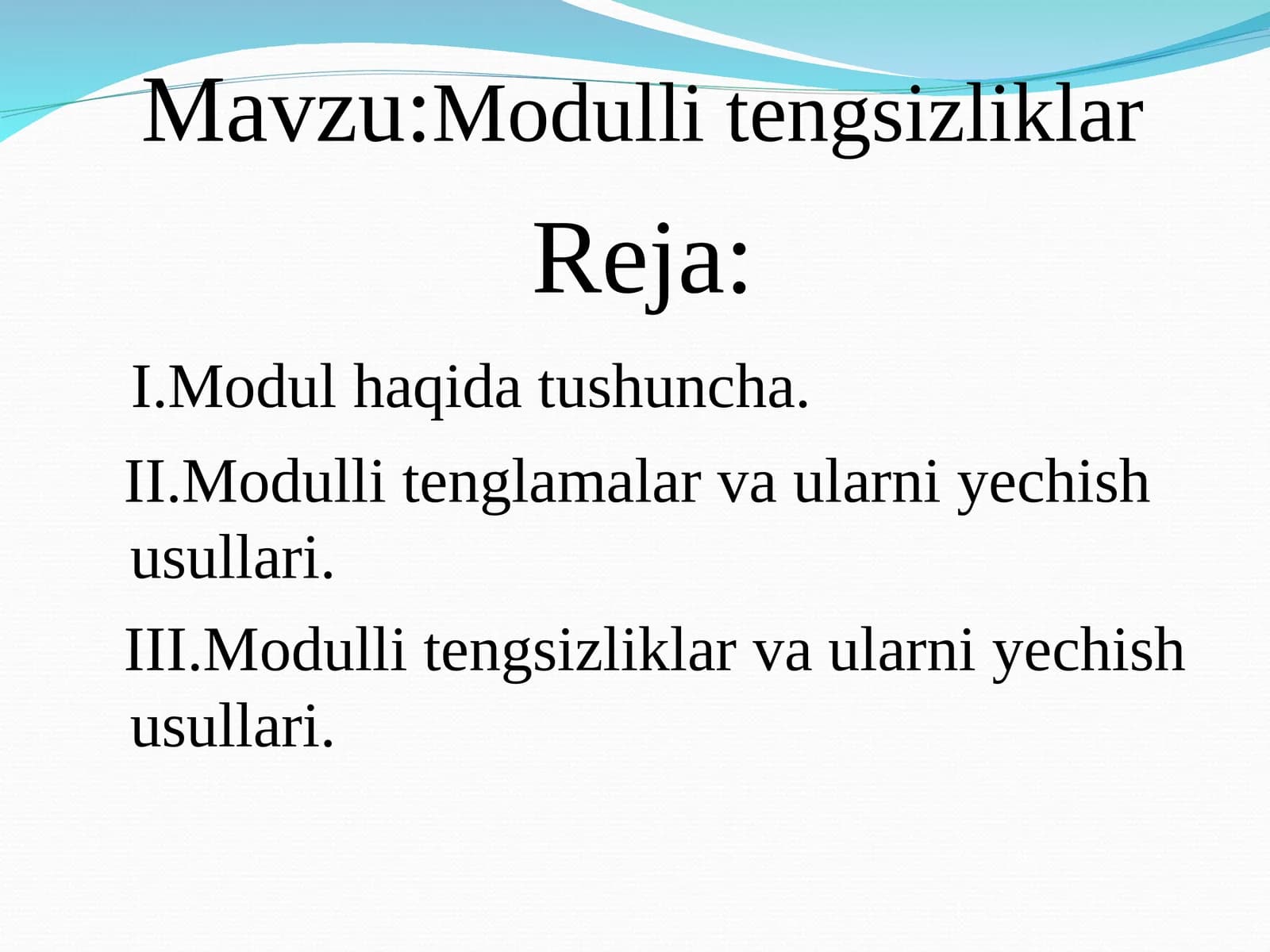 Modulli tengsizliklar