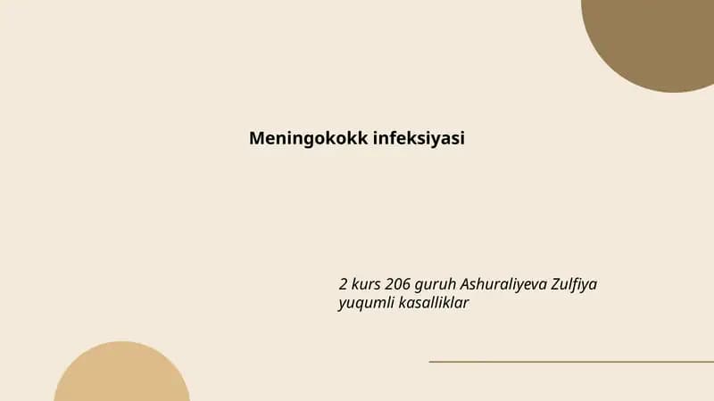 Meningokokk Infeksiyasi