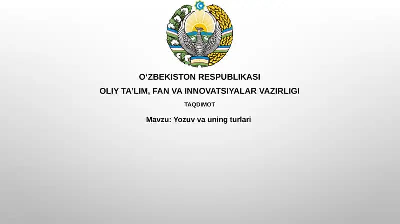 Yozuvvauning turlari