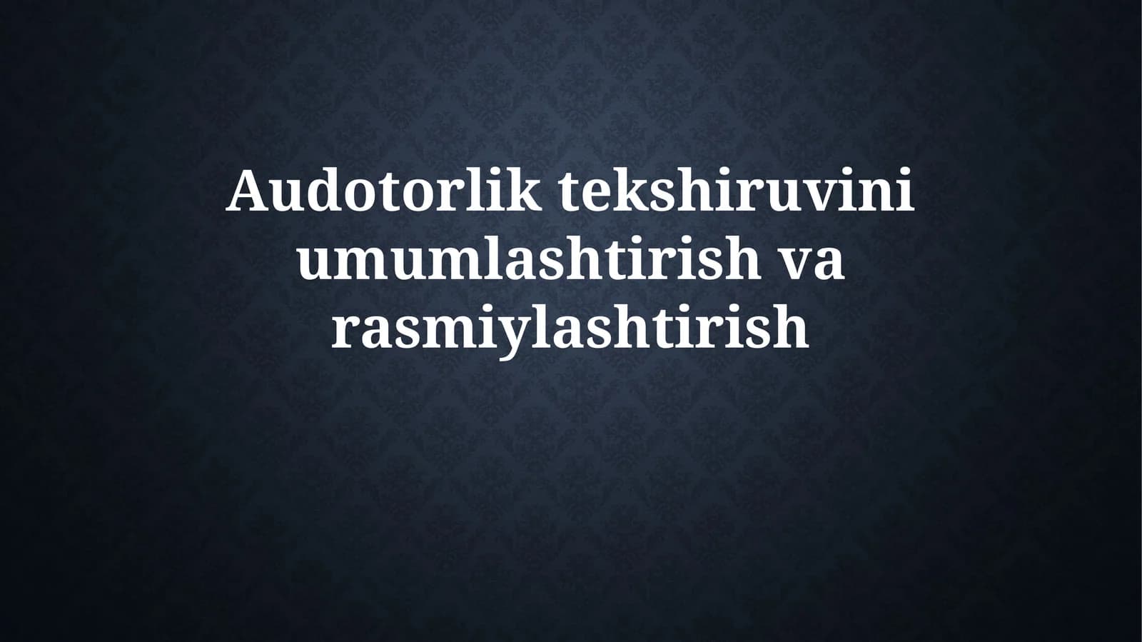 Ovozli Boshqaruvni Umumiylashtirish va Rasmiylashtirishga Kirish