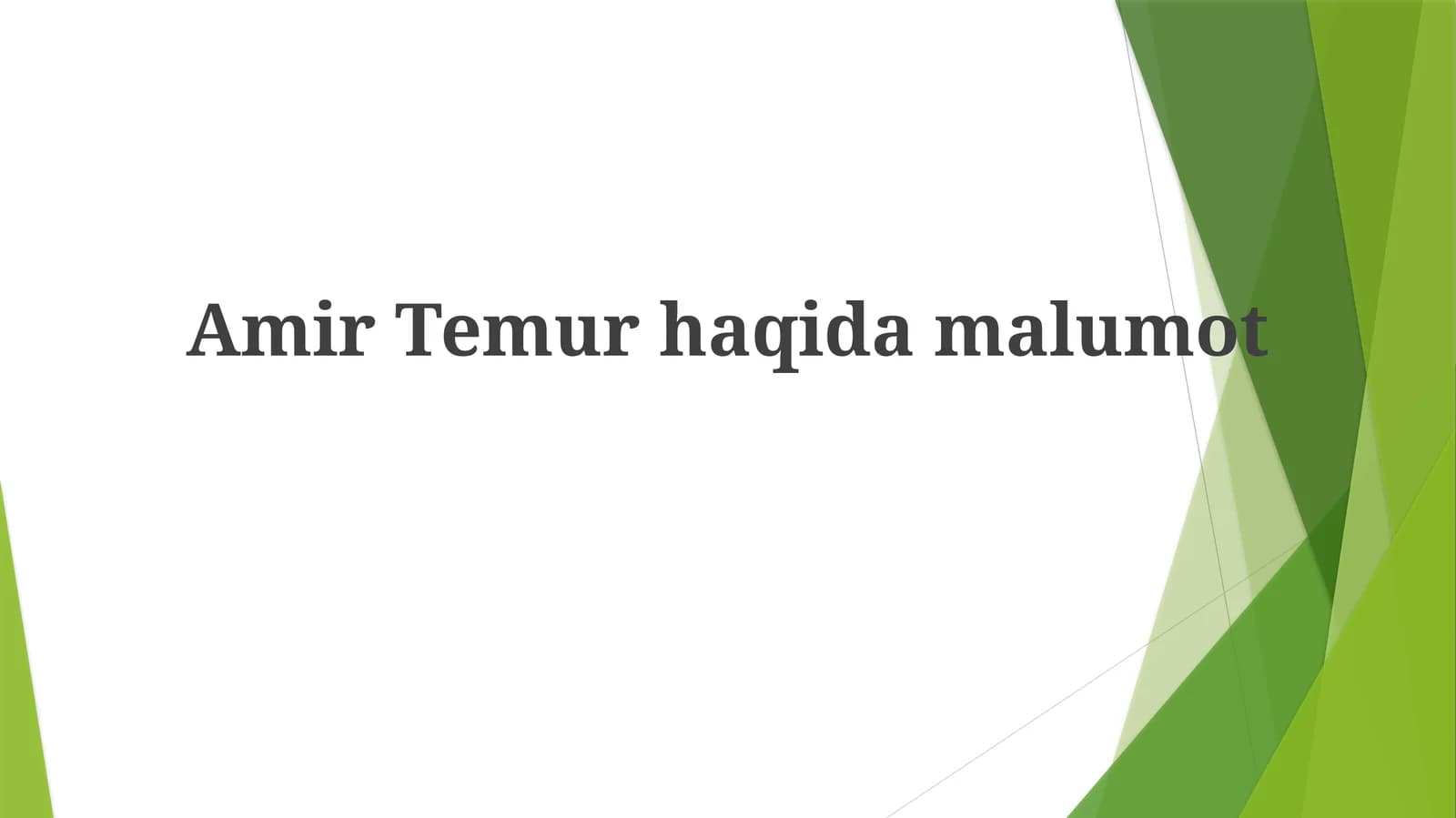 Amir Temur haqida ma'lumot