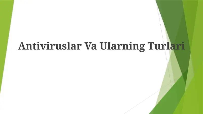Antiviruslar VaUlarningTurlari