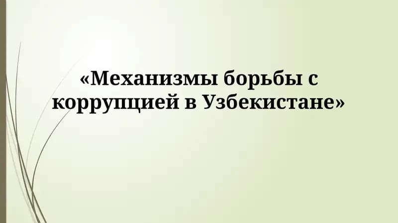 Механизмы борьбы с коррупцией в Узбекистане
