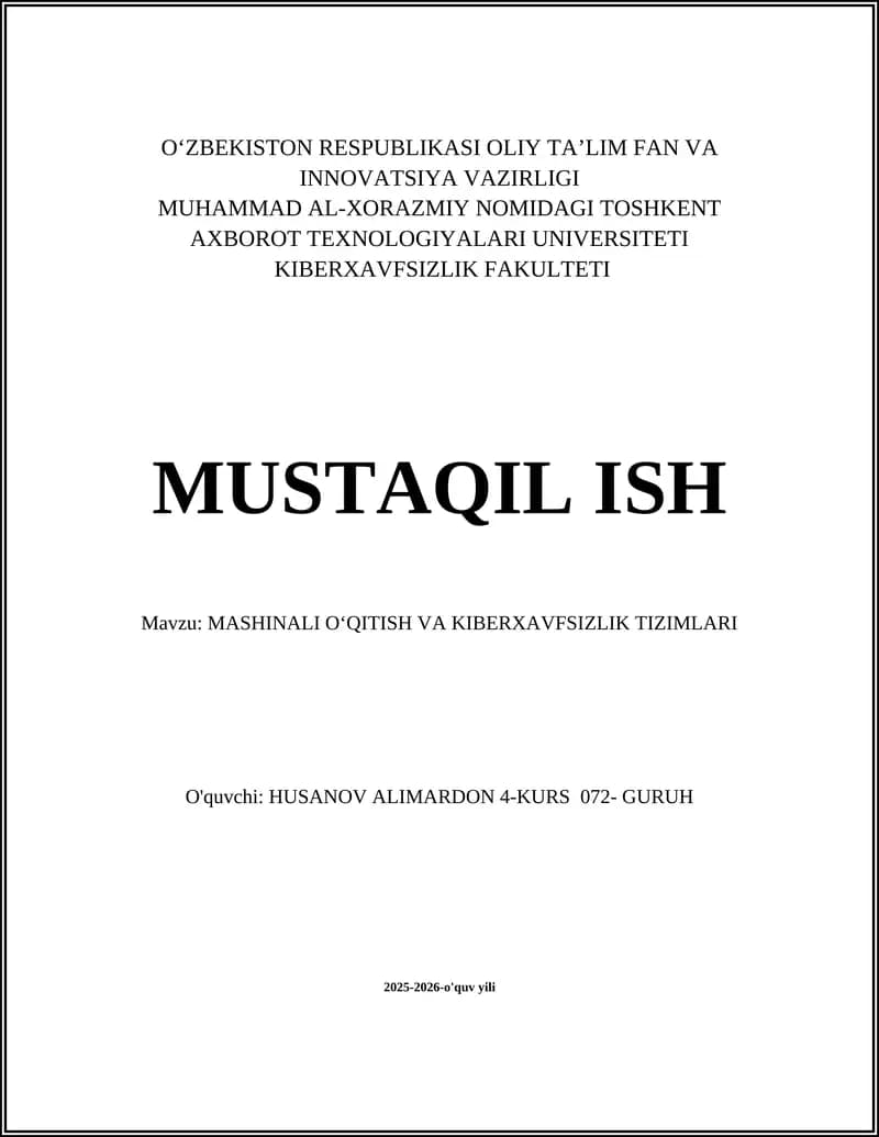 KIBERXAVFSIZLIK TIZIMLARI