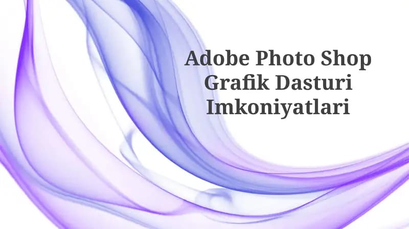 Adobe Photo Shop Grafik Dasturi