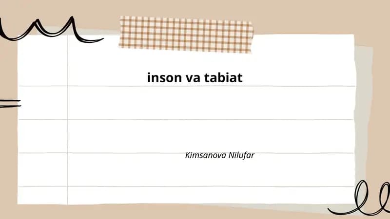 Inson va tabiat