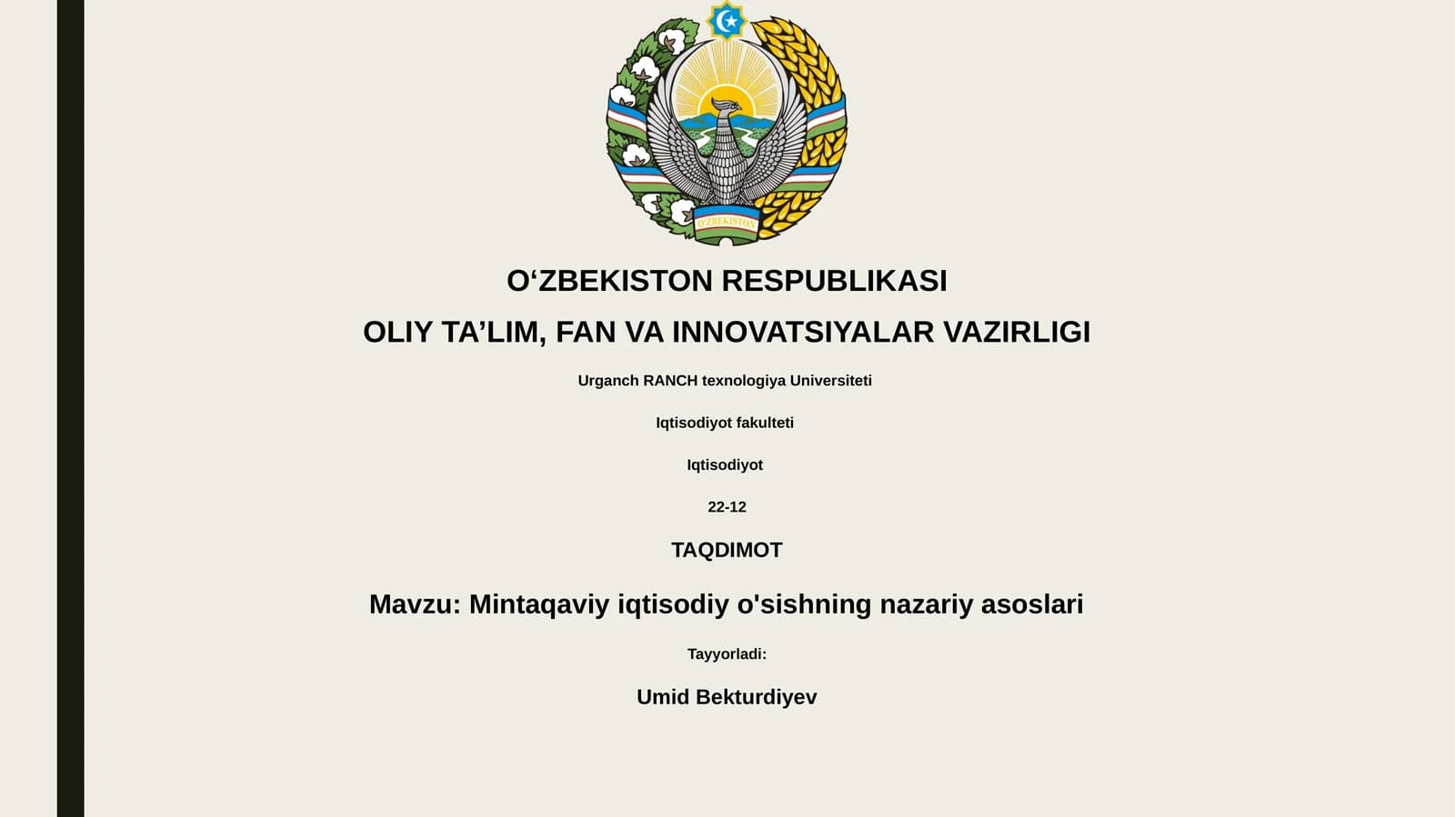 Mintaqaviy iqtisodiy o'sishning nazariy asoslari