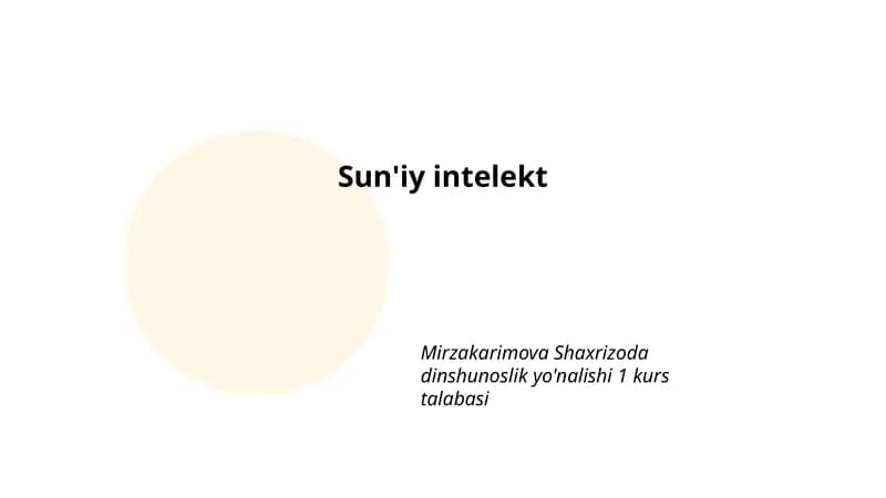 Sun'iy intelekt