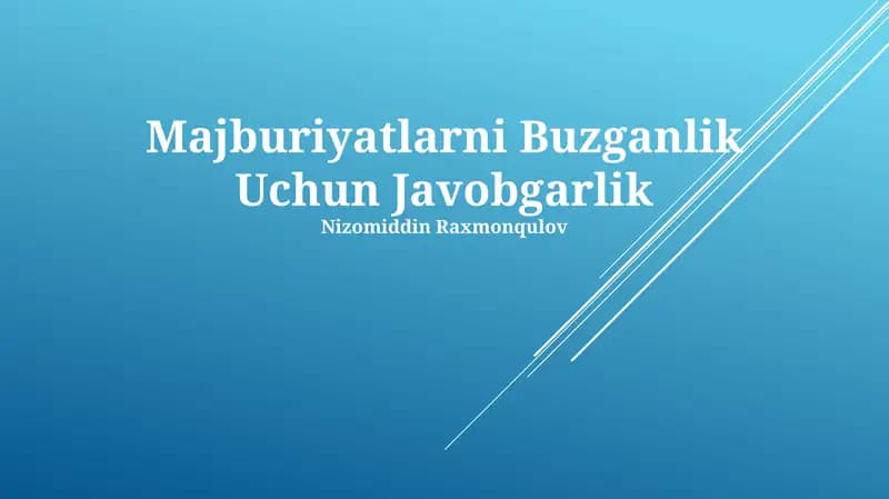 Shartnoma majburiyatlari (Oqd Majburiyatlari)