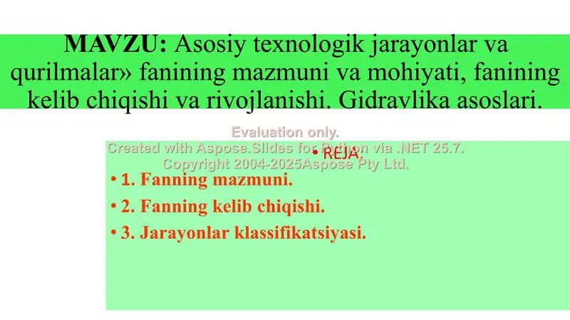 Neft va gazni qayta ishlash jarayonlari va uskunalari