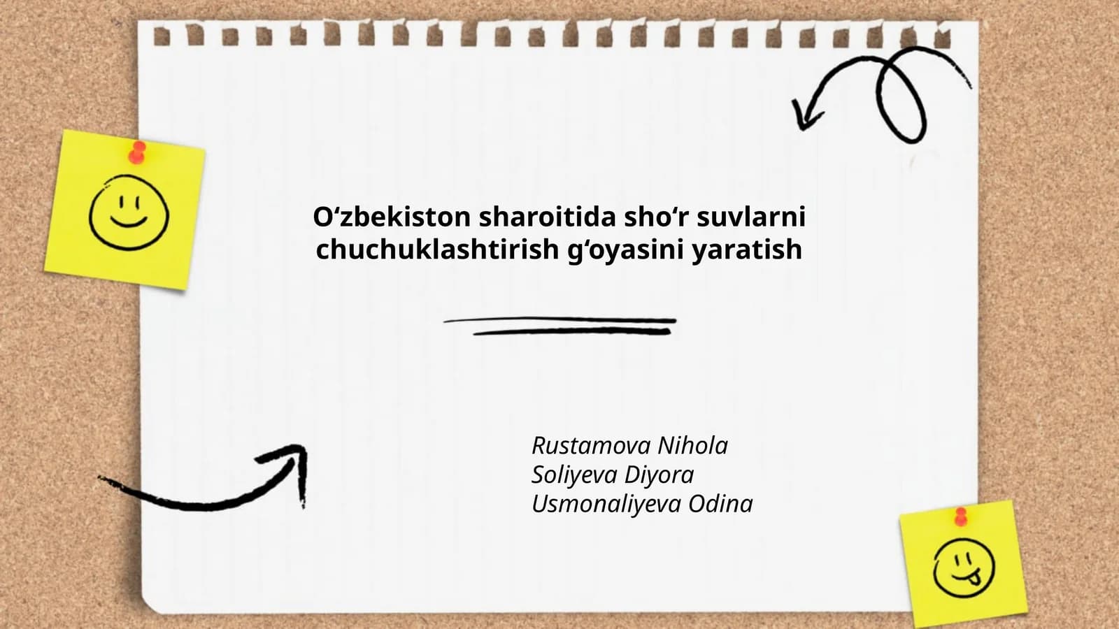 Sho‘r Suvlarni Chuchuklashtirish G‘oyasi