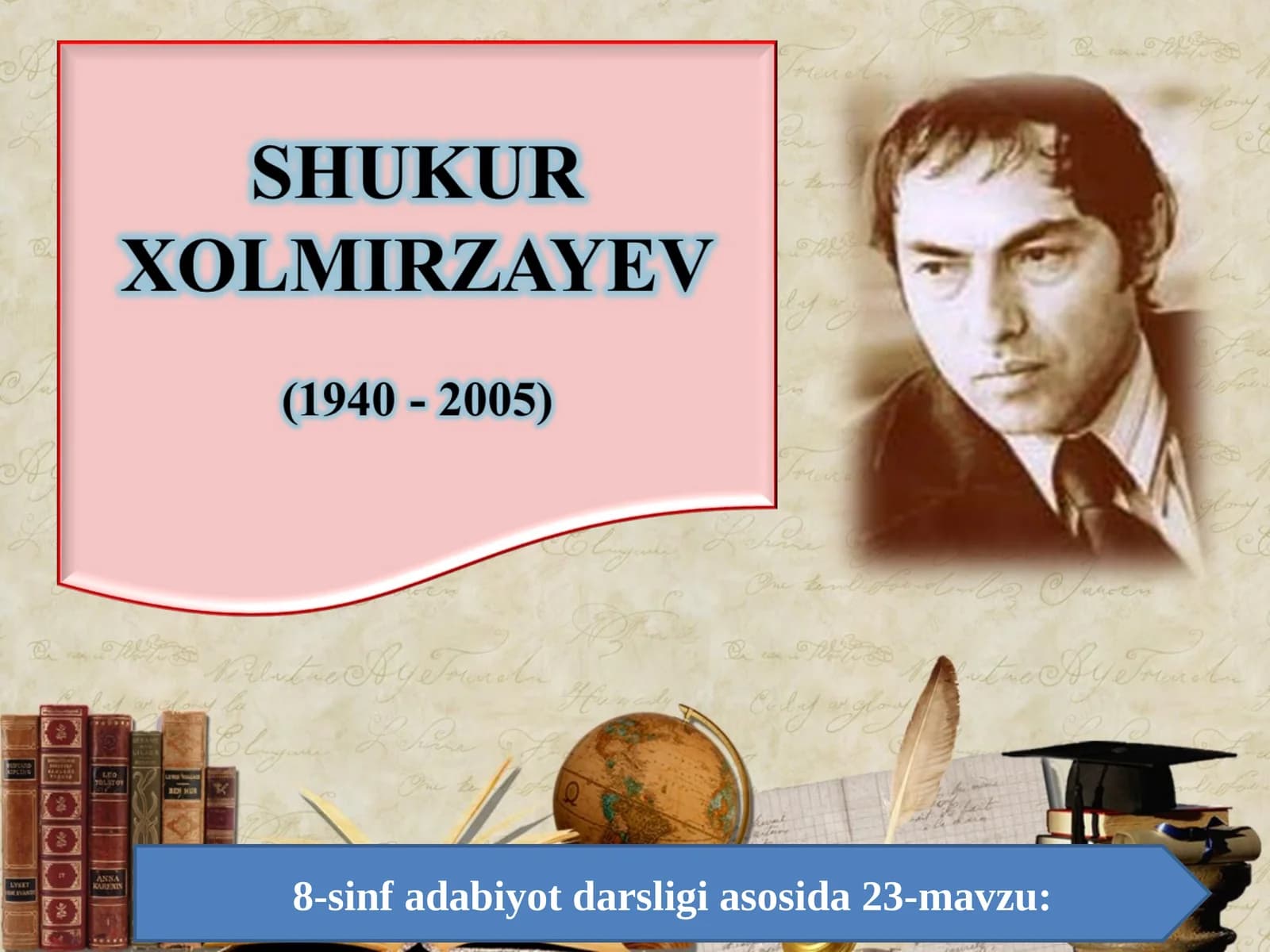 8-sinf Shukur Xolmirzayev hayoti va ijodi