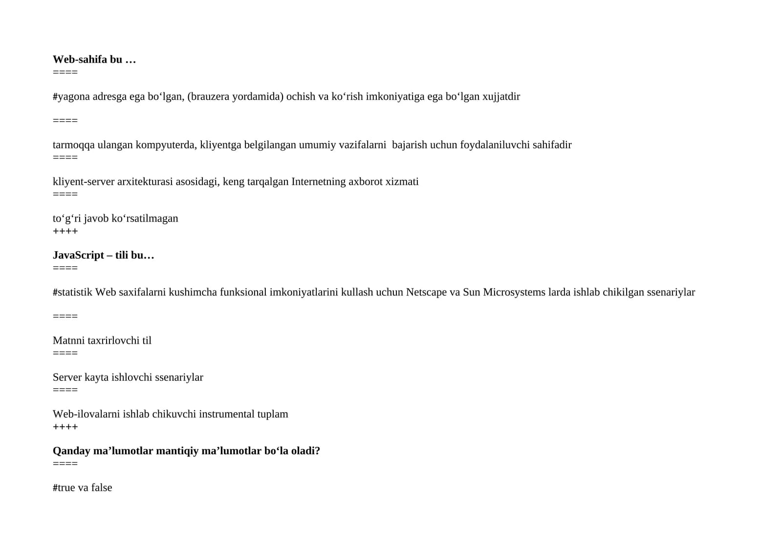 JavaScript tili bu…