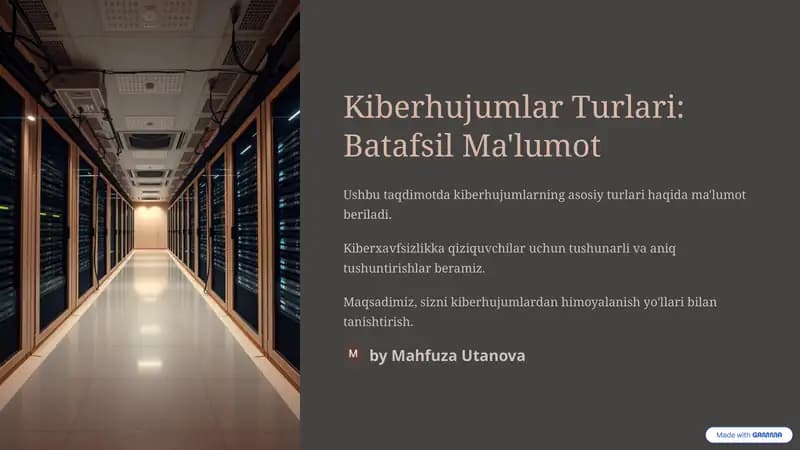 Kiberhujumlar Turlari: Batafsil Ma'lumot